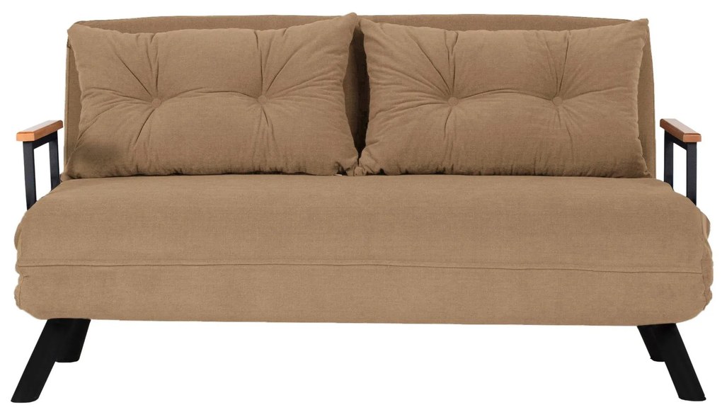 Pohovka futon Sandy (svetlohnedá). Akcia -16%. Vlastná spoľahlivá doprava až k Vám domov. 1101767