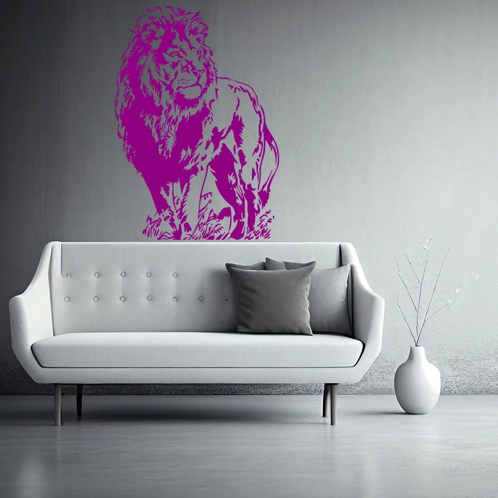 Veselá Stena Samolepka Pózujúci lev Farba: oranžová, Veľkosť: 60 x 87 cm