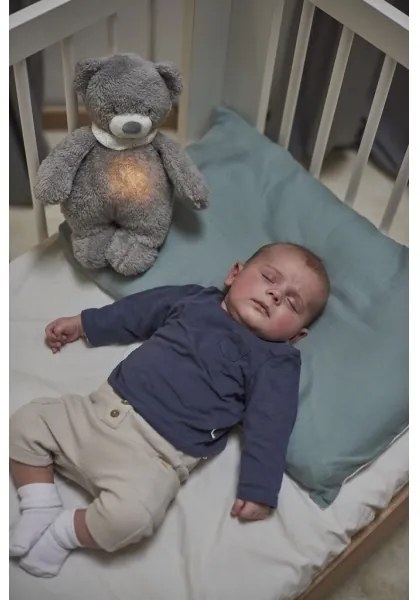 Nattou - Uspávadlo s melódiou a svetlom SLEEPY BEAR 4v1 šedá