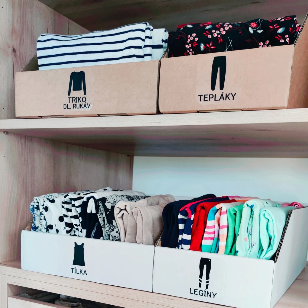 KARTON PAK Úložné boxy na oblečenie, organizéry do skrine BIELY KARTÓN 30 x 47 cm