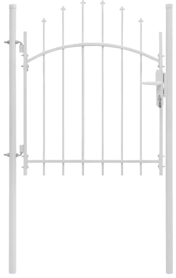 vidaXL Záhradná brána oceľová 1x1,5 m biela