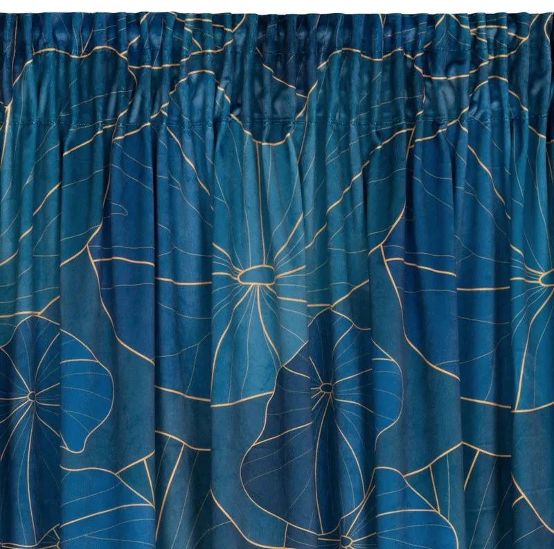ZÁVES/LIMITED COLLECTION/LOTOS2/ 140X270 RIAS.PÁSKA TYRKYSOVÁ/ZLATÁ