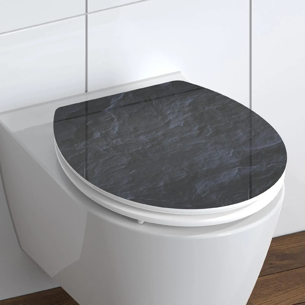 Eisl Sanitär WC sedátko MDF Soft Close Black Stone High Gloss 80535