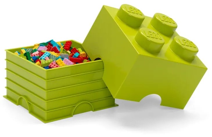 Limetkovozelený úložný box štvorec LEGO®