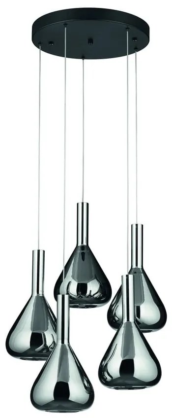 Čierne LED závesné svietidlo so skleneným tienidlom ø 55 cm Cipera – CINQUE