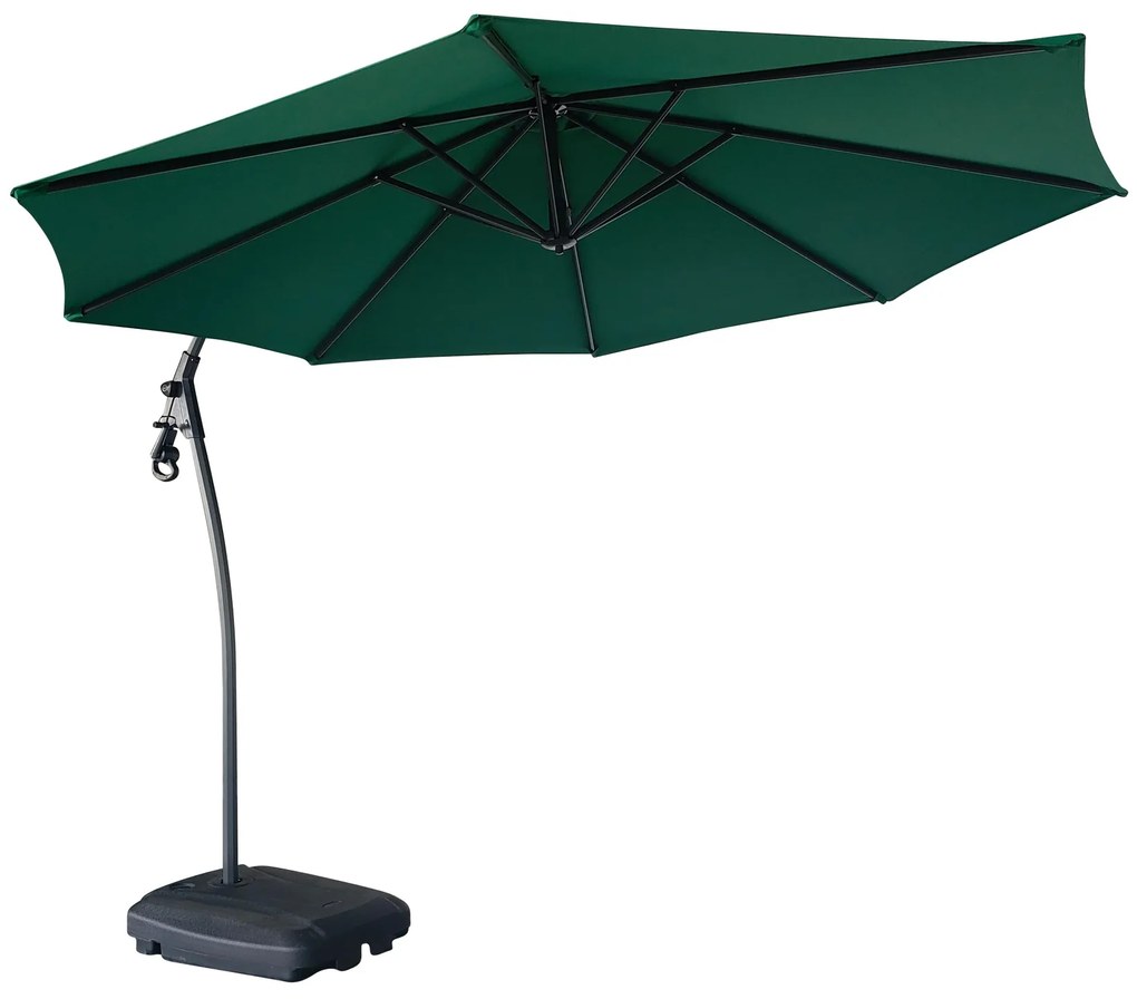 Záhradný slnečník Houseland Vortexa 300 cm tmavozelený