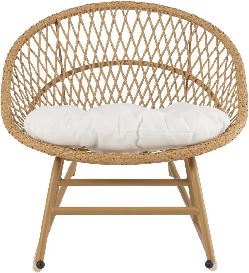 Béžové ratanové hojdacie kresielko Zayo Beige - 118*82*78 cm