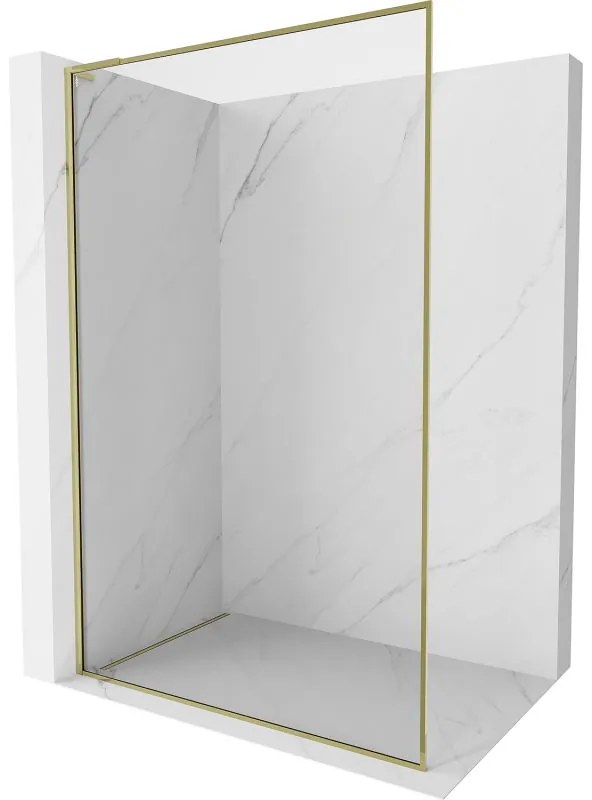 Mexen, Mexen Kioto-XF L sprchová stena s rámom 70 x 202 cm, transparentná 10 mm, zlatá - 800-070-174-50-00-XF