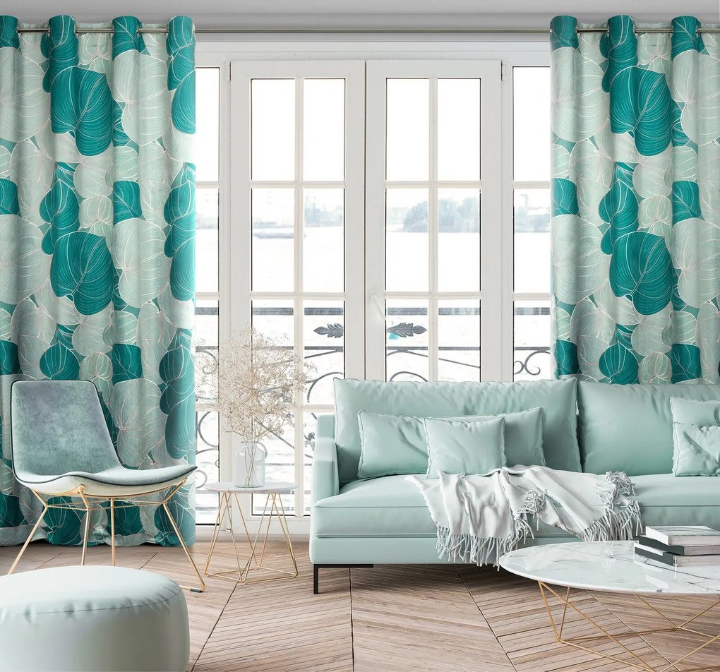 ZATEMŇOVACÍ ZÁVES NA KRÚŽKOCH LIMITED COLLECTION SALVIA1 140X250 CM ZELENÁ