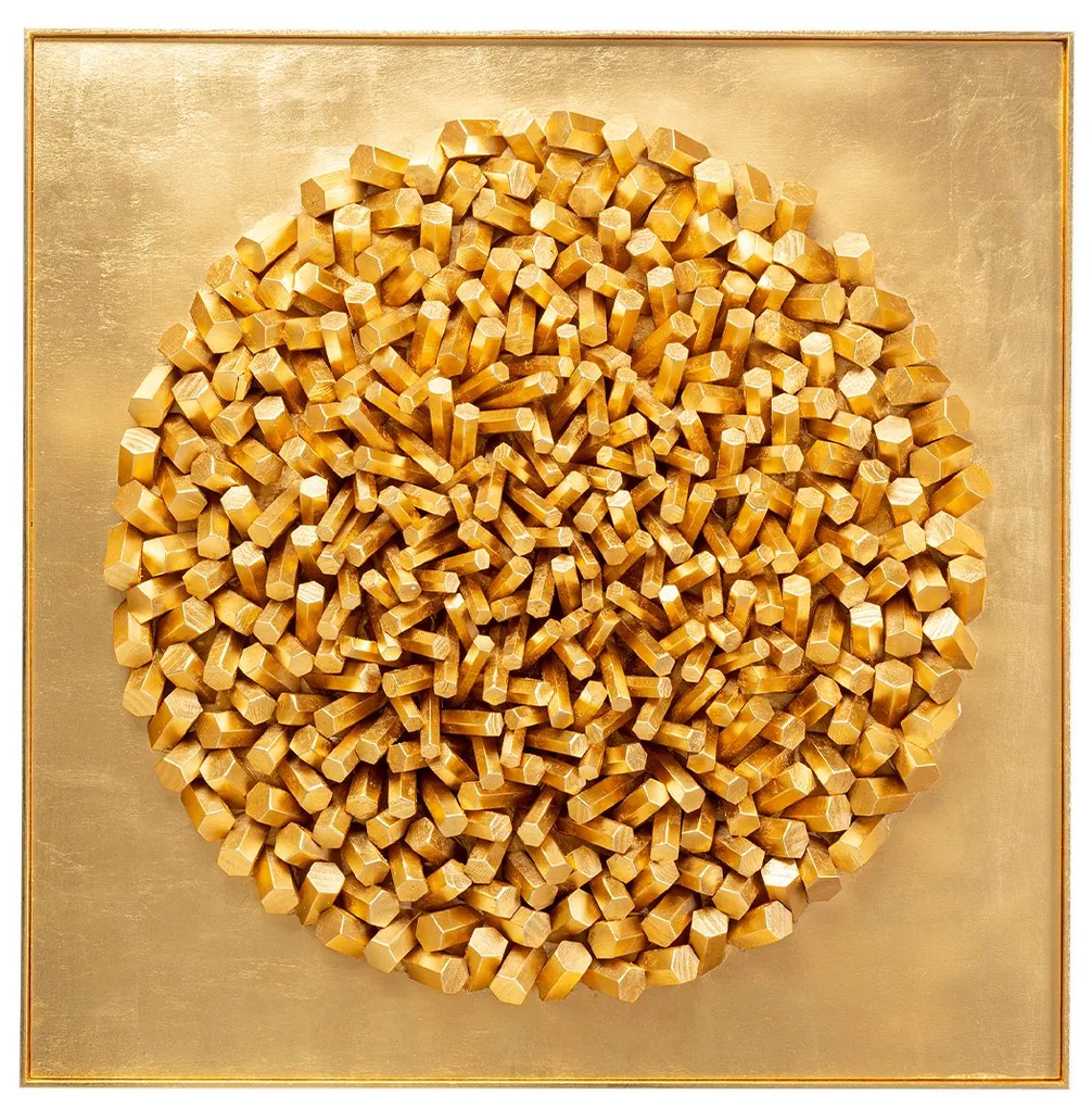 Mikado nástenná dekorácia zlatá 120x120 cm