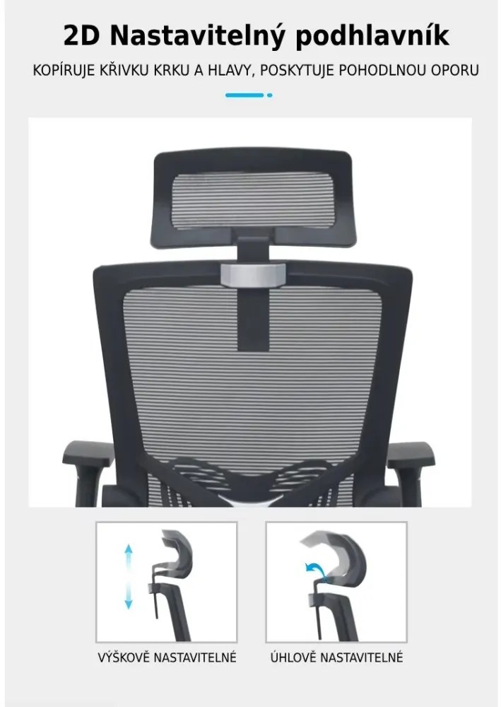 Kancelárska ergonomická stolička Neoseat NOVELO — sieť / látka, čierna, nosnosť 150 kg