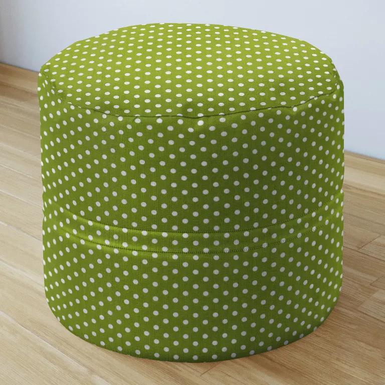 Goldea bavlnený sedacie bobek 50x40cm - vzor biele bodky na zelenom 50 x 40 cm