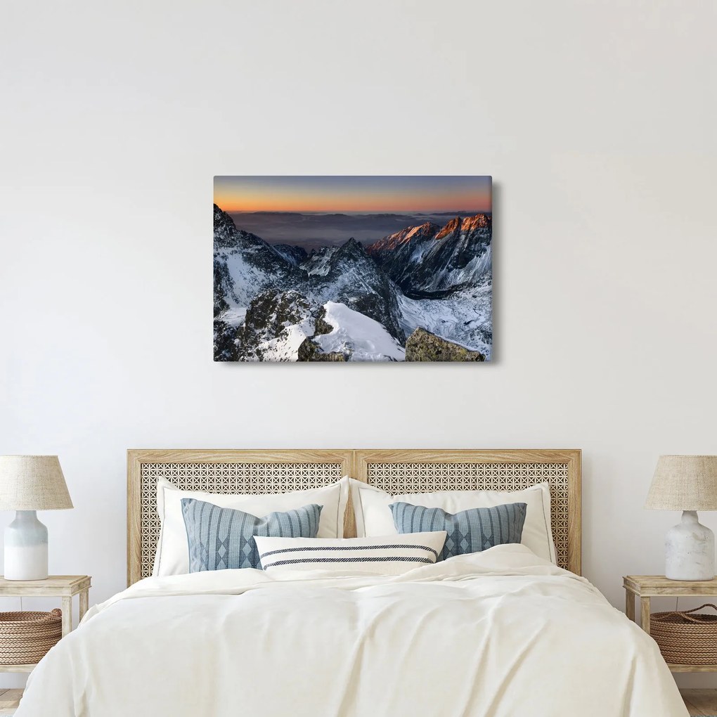 Obraz - Východ slnka v horách (90x60 cm)
