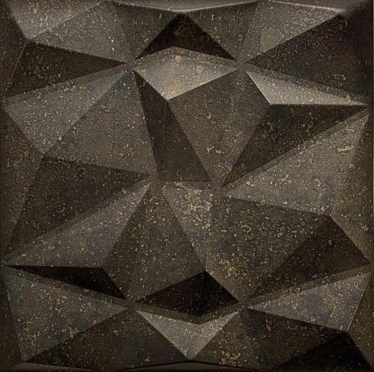 3D panel 0073, rozmer 50 cm x 50 cm, DIAMANT beton čierno-zlatý, IMPOL TRADE