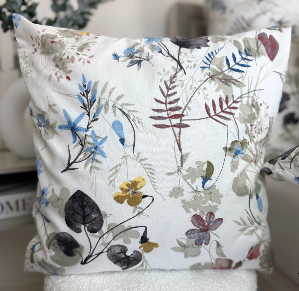 INTERMEDIC SK Obliečka na vankúš Glory 40×40 – kvetinový vzor, 100 % bavlna, zips