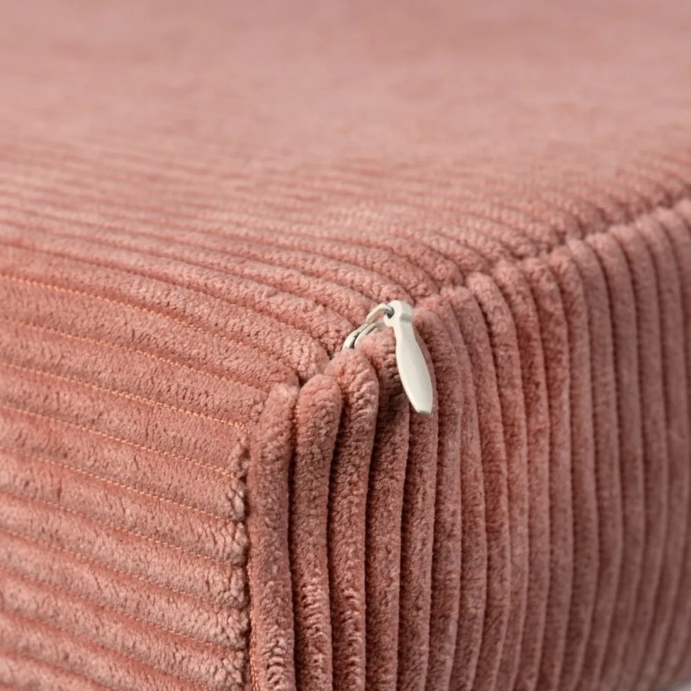 Svetloružový menčestrový detský puf Montessori - Little Nice Things