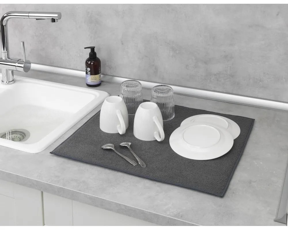 Sivá absorpčná podložka na umytý riad Wenko Miko