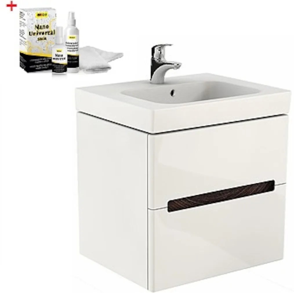 Kúpeľňová skrinka s umývadlom Kolo Modo 50x63 cm biela lesk SIKONKOM50BL