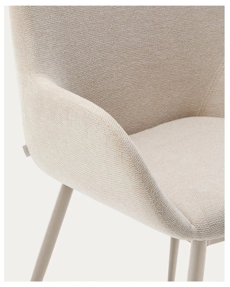 Krémovobiele čalúnené jedálenské kreslo Konna – Kave Home