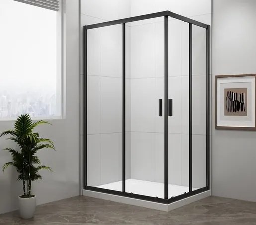 Polysan Easy Black sprchový kút obdĺžnik 80x90 cm EL5315B