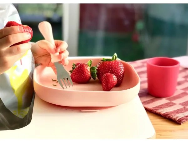 Beaba - Detská jedálenská sada Pink 4 ks