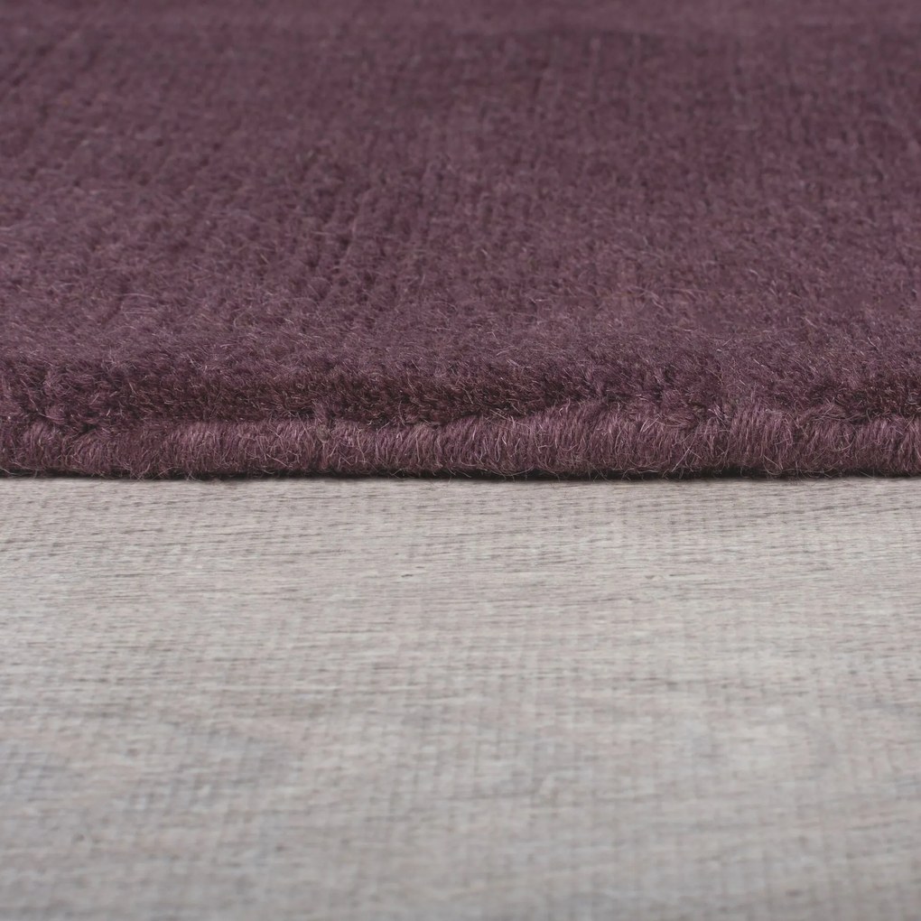 Flair Rugs koberce Kusový ručne tkaný koberec Tuscany Textured Wool Border Purple - 120x170 cm