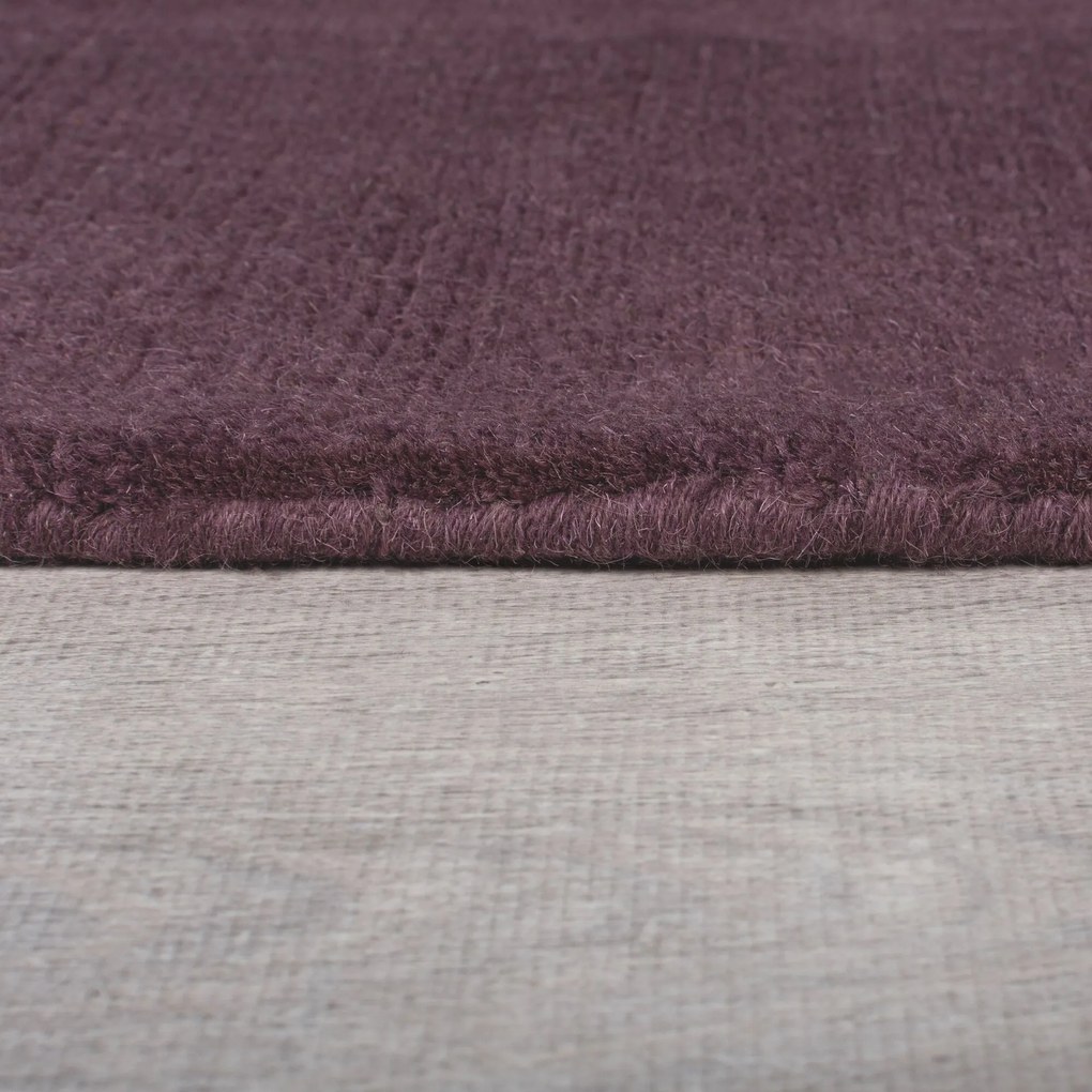 Flair Rugs koberce Kusový ručne tkaný koberec Tuscany Textured Wool Border Purple - 160x230 cm