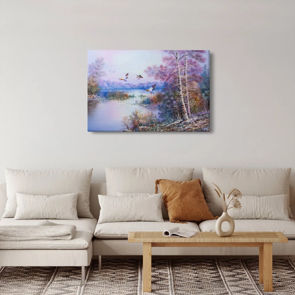 Obraz - Prichádza jeseň, olejomaľba (90x60 cm)