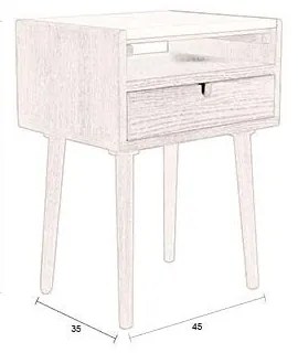 Hnedý nočný stolík Arda – Dutchbone