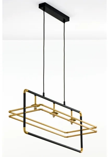 Jupiter 2030 - Luster na lanku FIORI 3xG9/10W/230V čierna/zlatá/číra