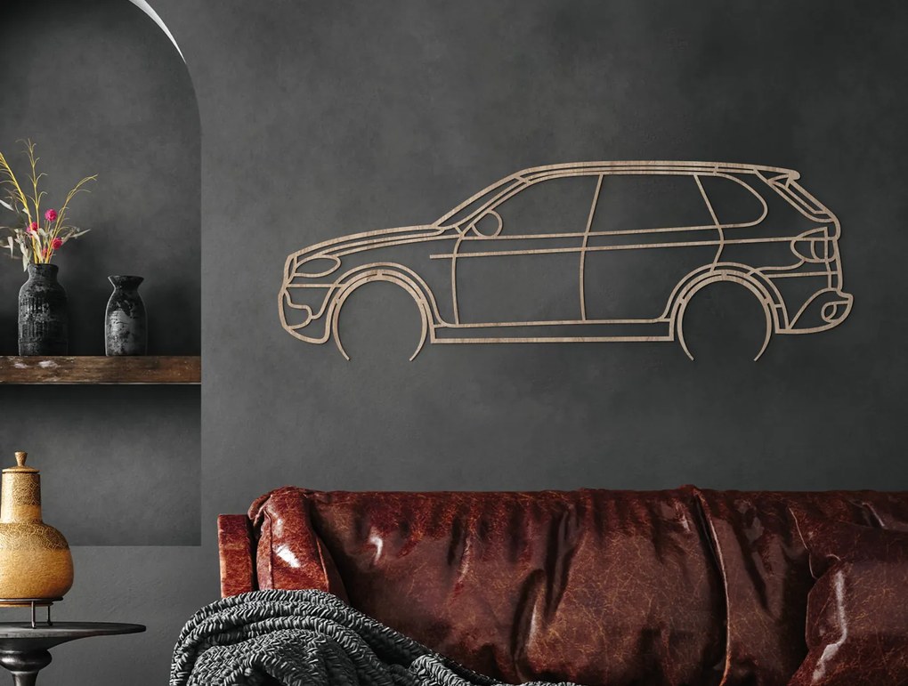 drevko Dekorácia na stenu BMW X5 E70 Rozmer obrazu: 30 x 86 cm, Farba dekorácie: Čierna