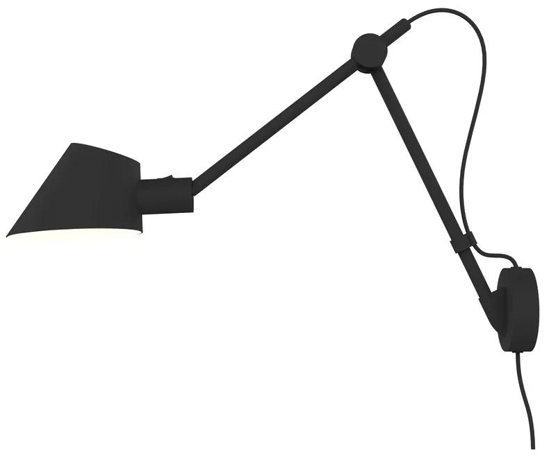 NORDLUX STAY moderná nástenná lampa na čítanie, 1xE27, 60W, čierna
