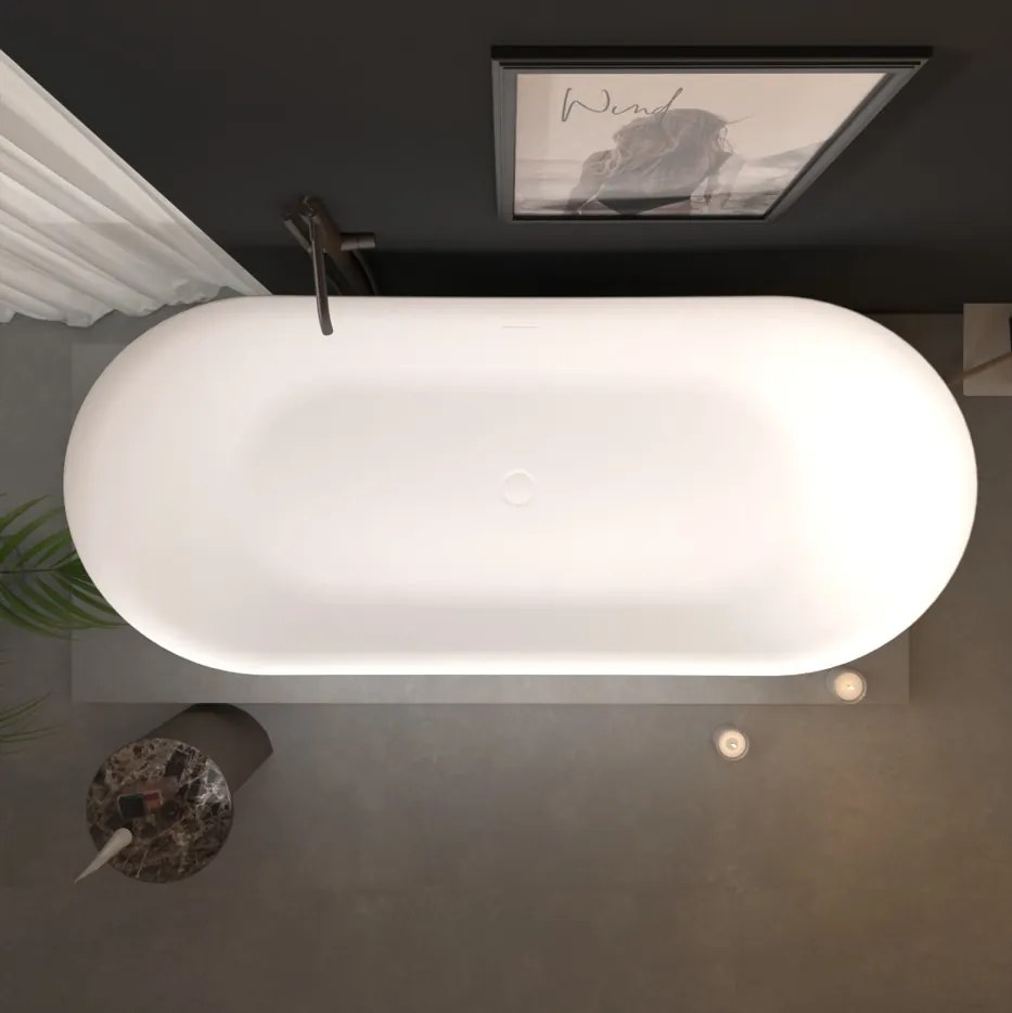 Erga Lina, voľne stojaca vaňa 150x73 cm + odtoková zátka, biela lesklá, ERG-LINA-150073-WH-WH