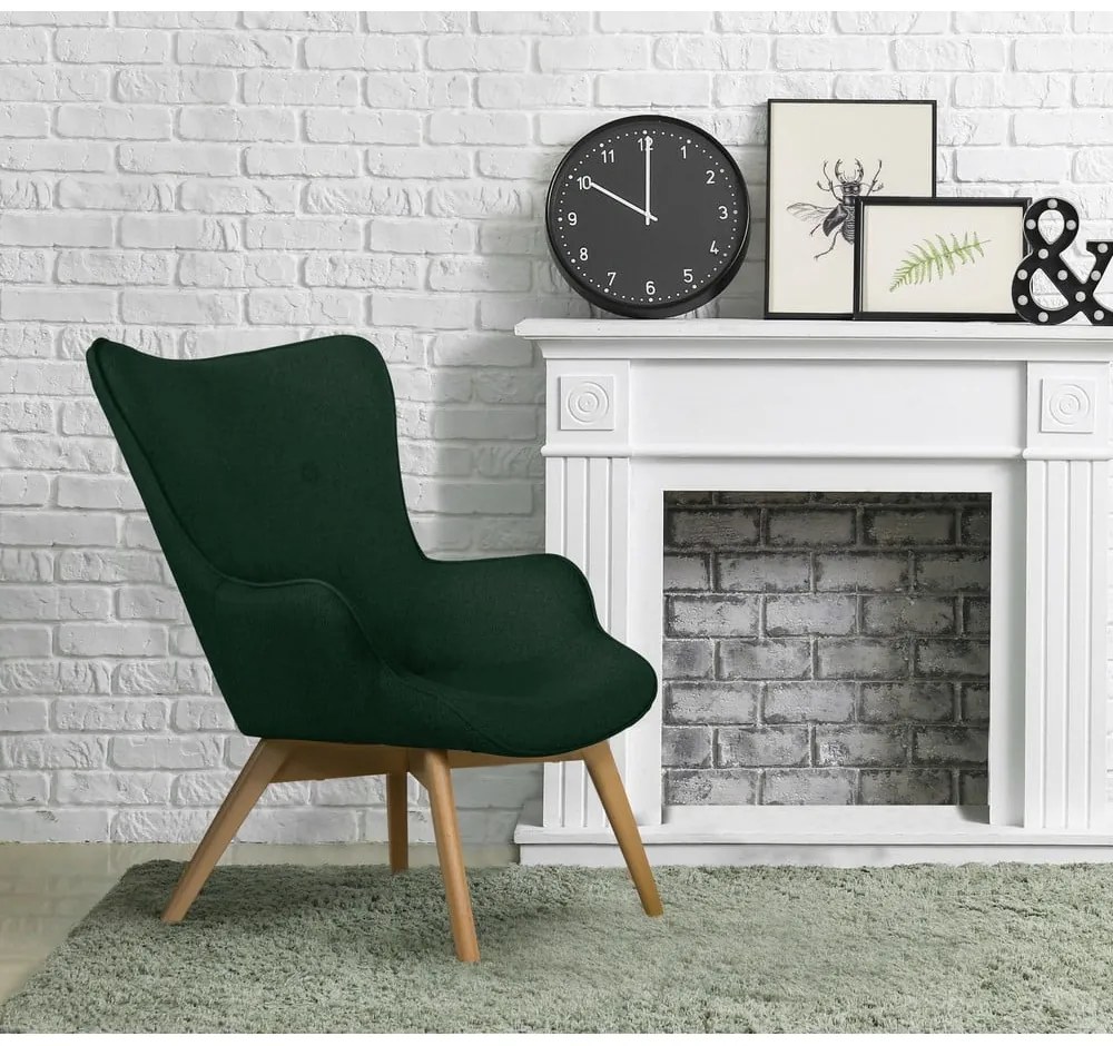 Tmavozelené kreslo Niko – Ropez