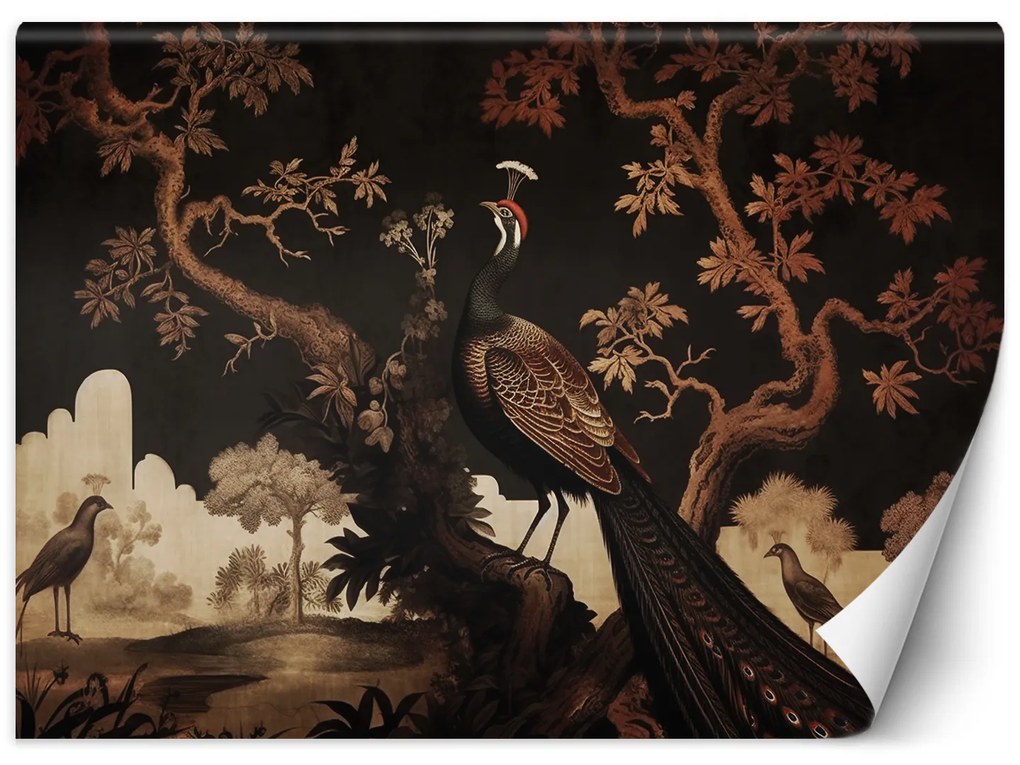 Gario Fototapeta Orientálny páv na strome Materiál: Vliesová, Rozmery: 150 x 105 cm