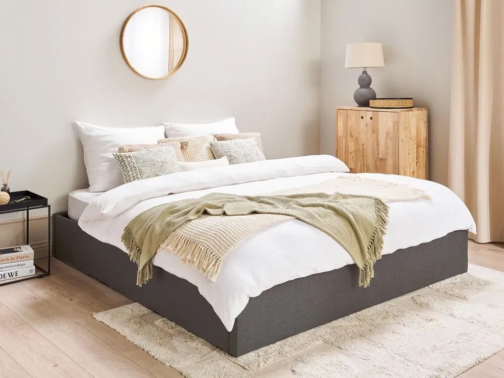 Manželská posteľ 180 cm DIJON (s roštom a úl. priestorom) (sivá). Vlastná spoľahlivá doprava až k Vám domov. 1007235