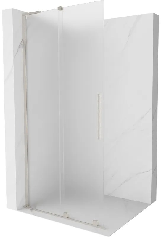 Mexen Velar L, posuvná sprchová zástena Walk-in 100 x 200 cm, 8mm sklo námraza, brúsená oceľ, 871-100-003-33-97