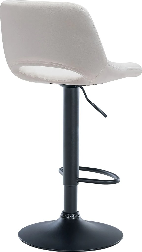 Barová stolička Camden - zamat, čierny rám - Krémová