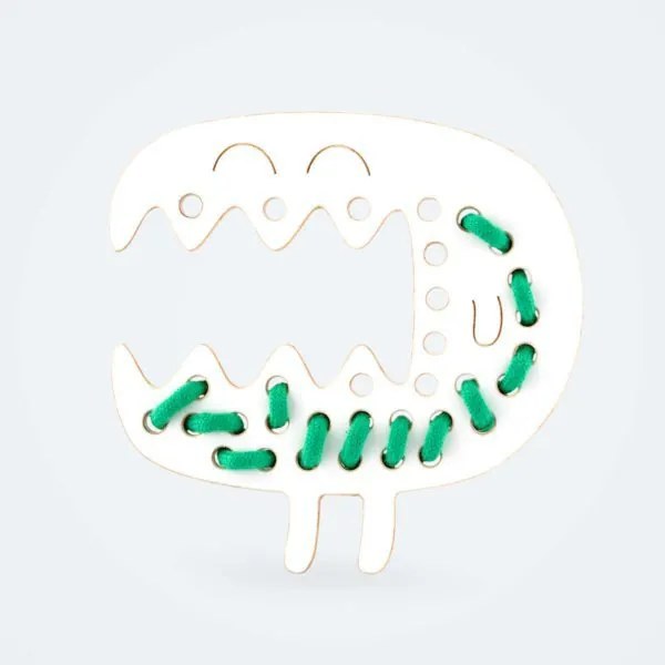 Montessori drevená prepletacia hračka - lykožrút