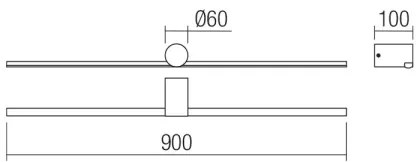Redo 01-4036 - LED Kúpeľňové osvetlenie zrkadla ROW LED/18W/230V 90cm IP44 čierna