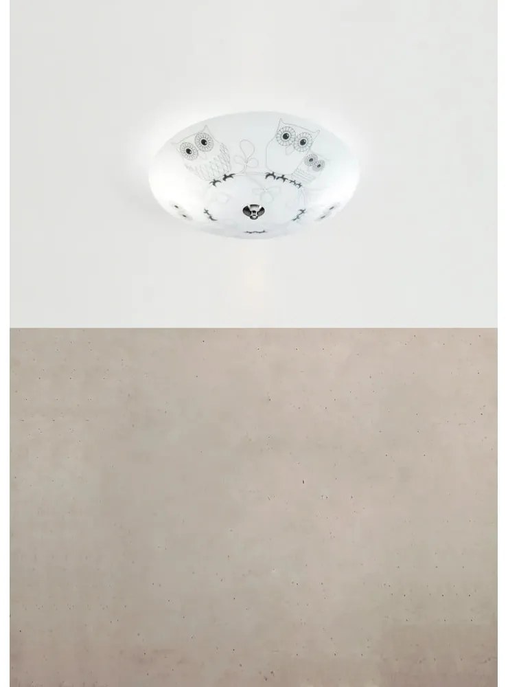 Biele detské stropné svietidlo so skleneným tienidlom ø 39 cm Ugglarp – Markslöjd