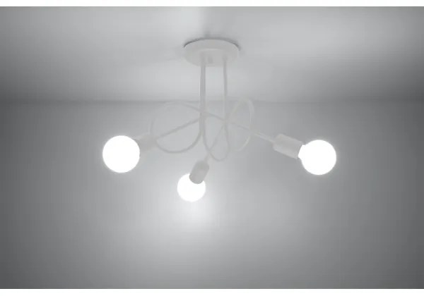 Sollux SL.1431 - Prisadený luster LOOP 3xE27/15W/230V biela