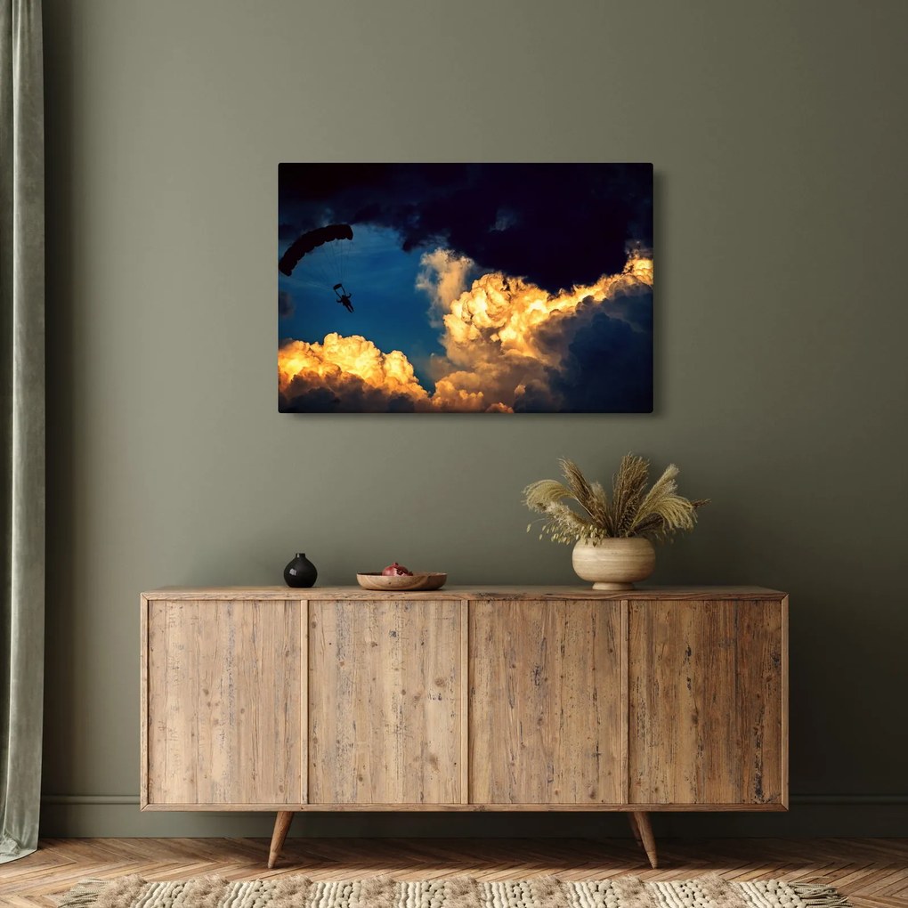 Obraz parašutistu v oblakoch (90x60 cm)