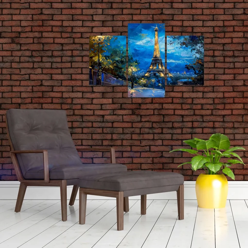 Obraz - Olejomaľba Eiffelovej veže (90x60 cm)
