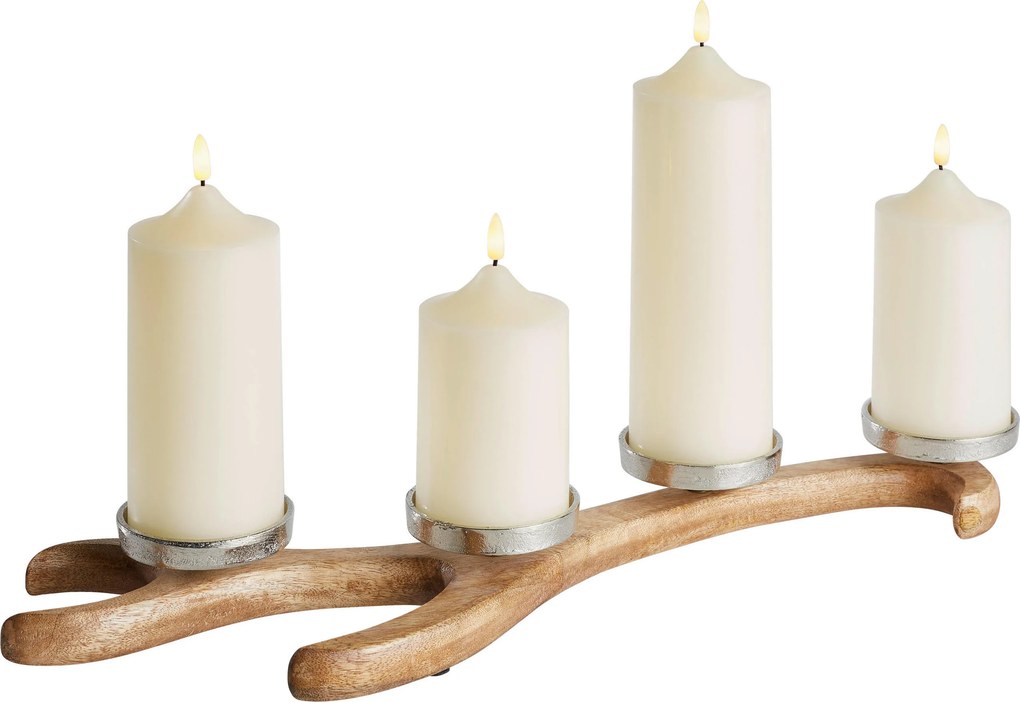 XXXLutz STOJAN NA SVIEČKU drevo, kov X-Mas - Sviečky & svietniky - 0086750380
