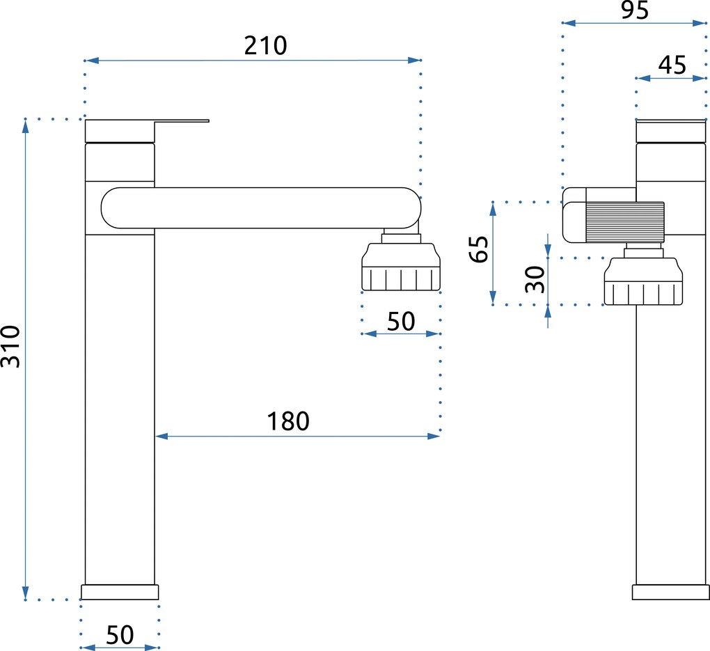 Umývadlová batéria batéria REA PACO INOX vysoká, nikel brúsený