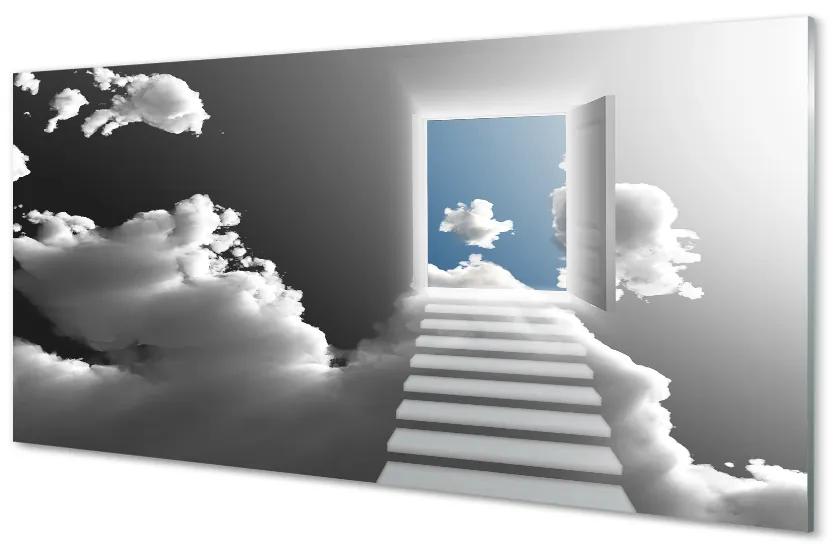 Sklenený obraz Sky schodisku dvere 120x60 cm