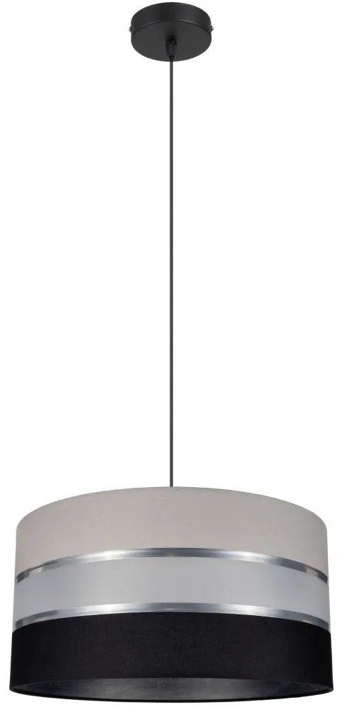 Luster na lanku CORAL 1xE27/60W/230V čiernošedá