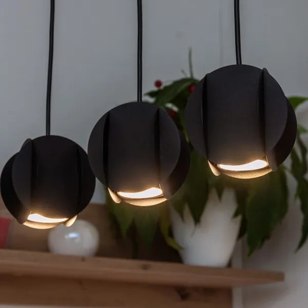 Závesný luster GAMBIT na lanku 4xGU10/10W/230V, čierny