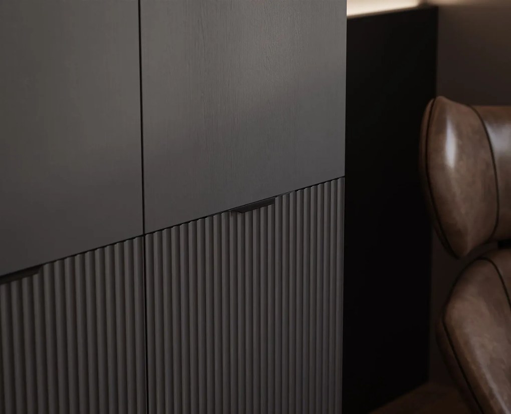 DVOJDVEROVÁ ŠATNÍKOVÁ SKRIŇA AMADEO 100 cm ČIERNO ŠEDÁ